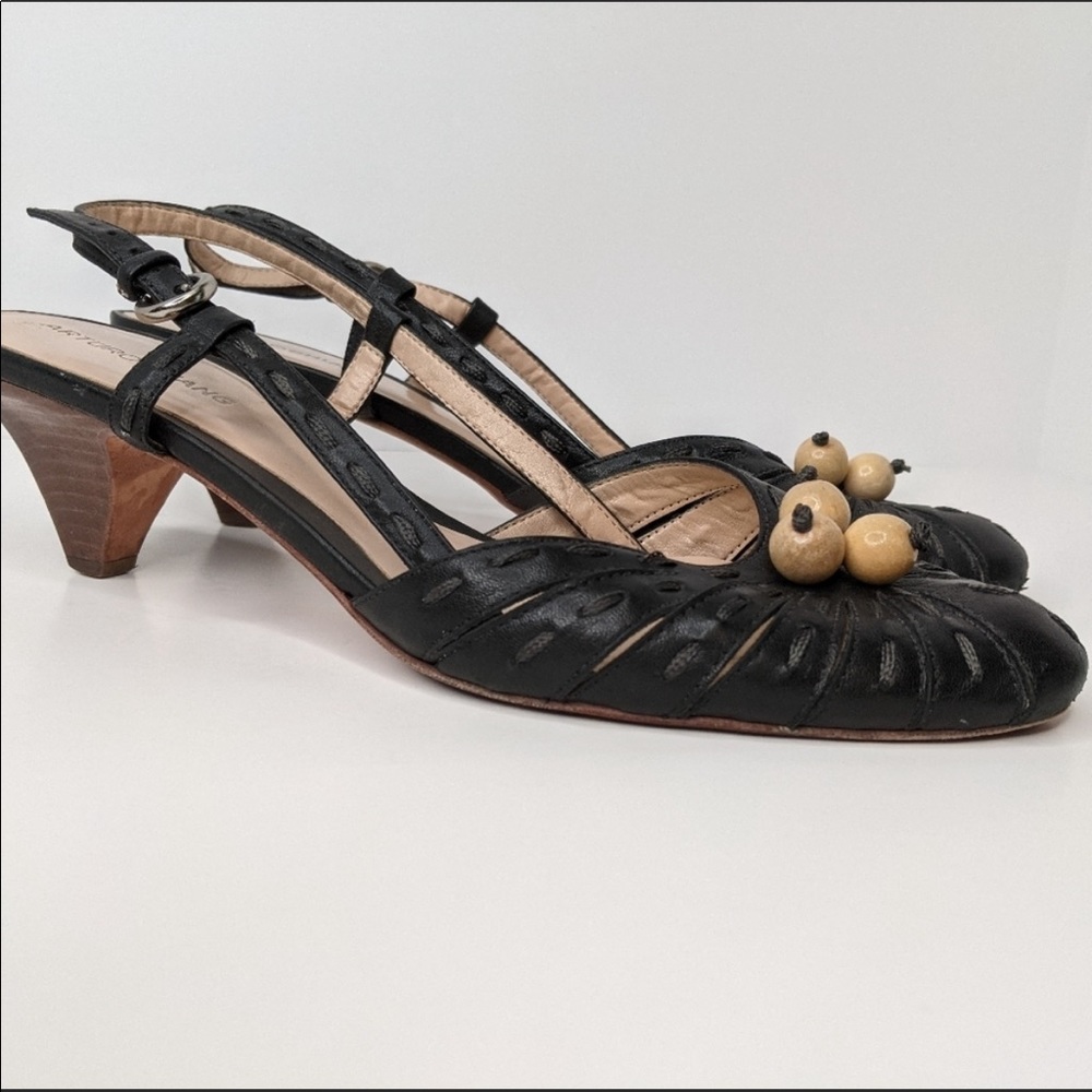 Arturo Chiang Beaded Leather Slingbacks 10